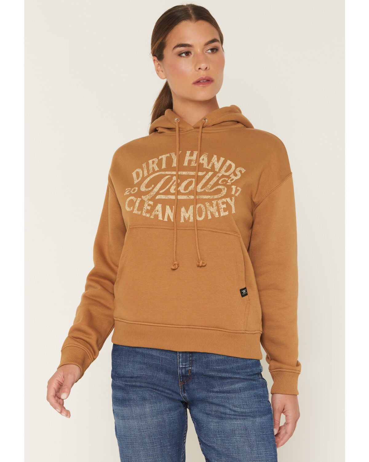 Troll Co Women's DHCM Model T Hooded Sweatshirt, Tan, hi-res