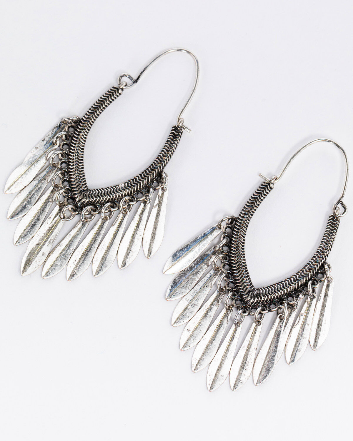 Image #1 - Idyllwind Women's Rodeo Rebel Fringe Hoop Earrings, Silver, hi-res