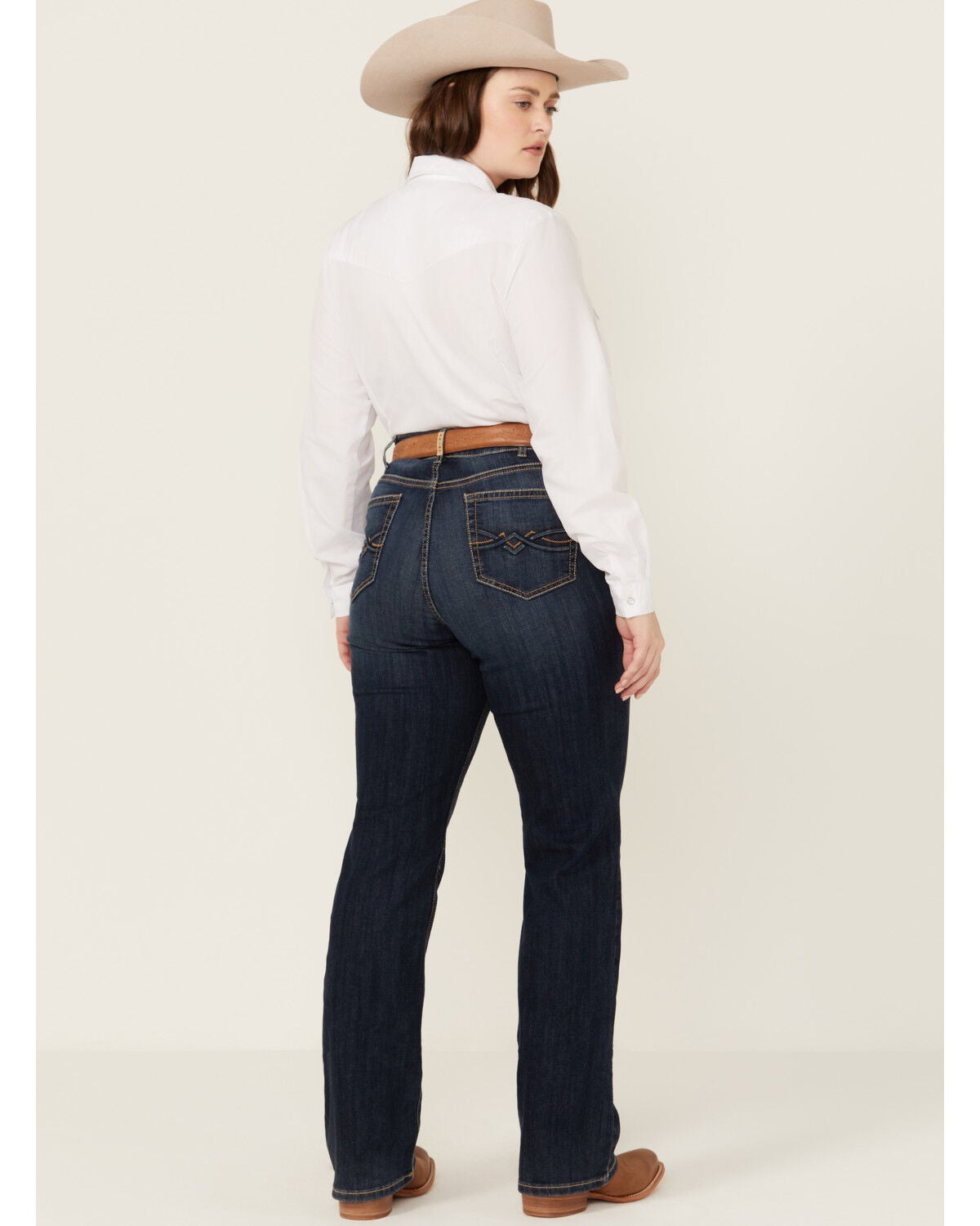 Ariat Women's Desiree Dark Wash Perfect Rise Bootcut Stretch Denim Jeans - Plus, Dark Wash, hi-res