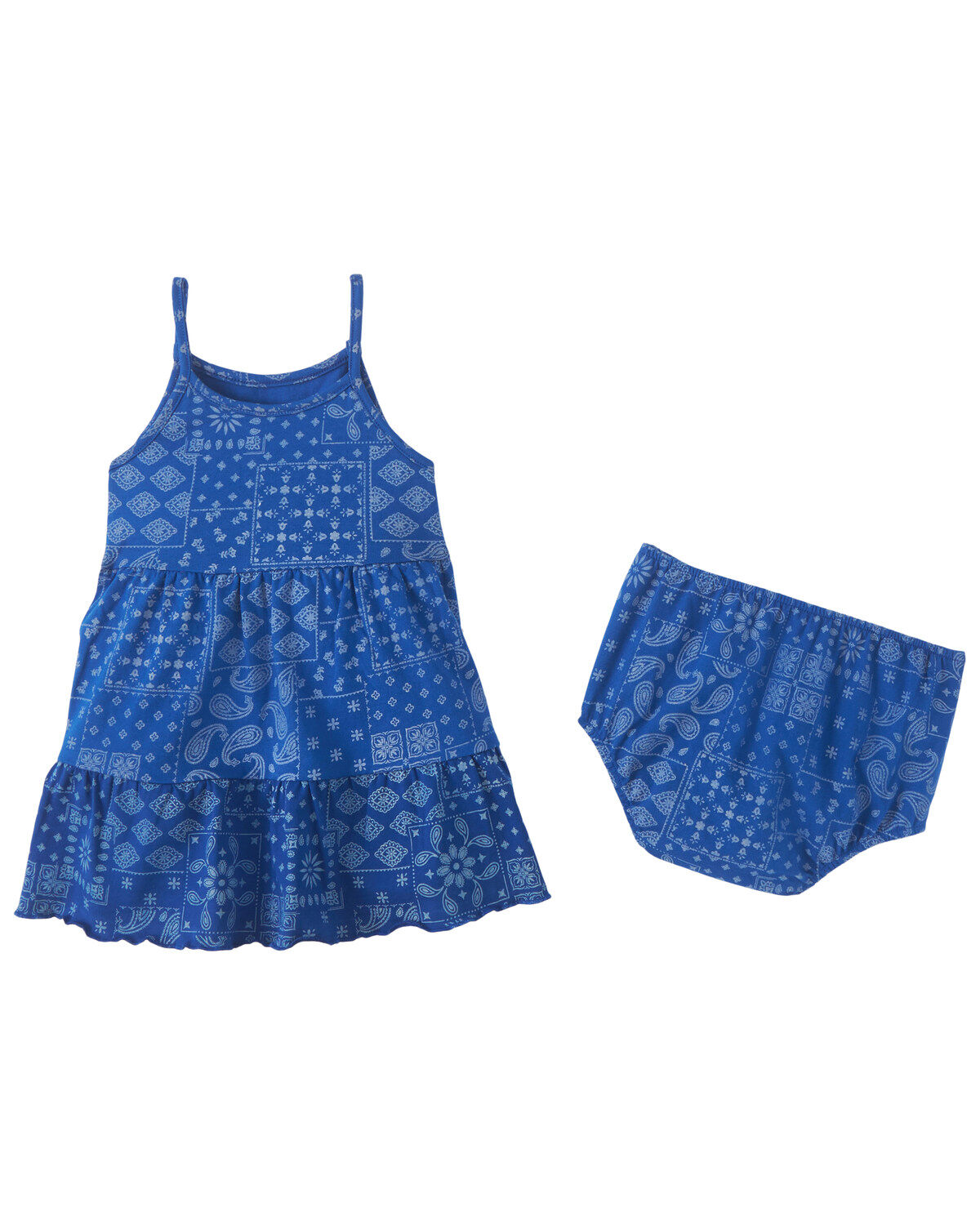 Image #4 - Wrangler Toddler Girls' Bandana Print Dress and Diaper Cover - 2 Piece, Blue, hi-res