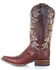 Image #2 - Circle G Women's Cognac Embroidery Western Boots - Square Toe, Cognac, hi-res