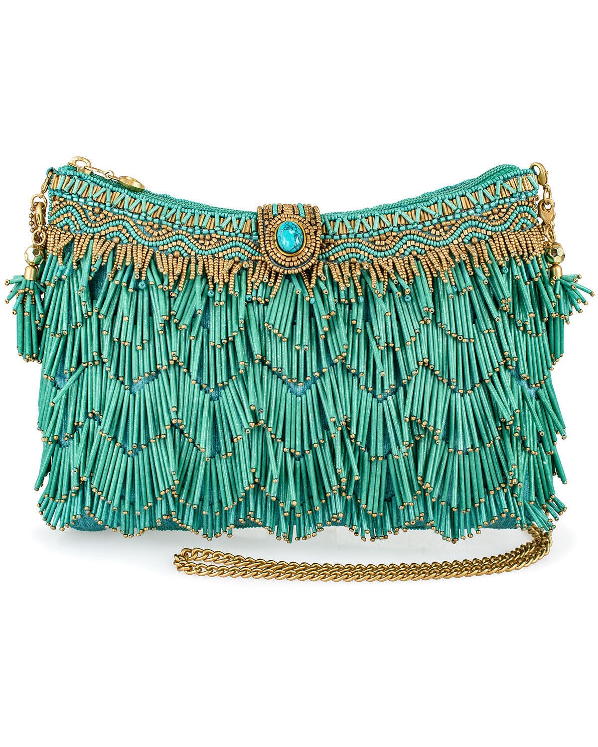 Mary Frances Women's Shimmy Crossbody Handbag, Turquoise, hi-res