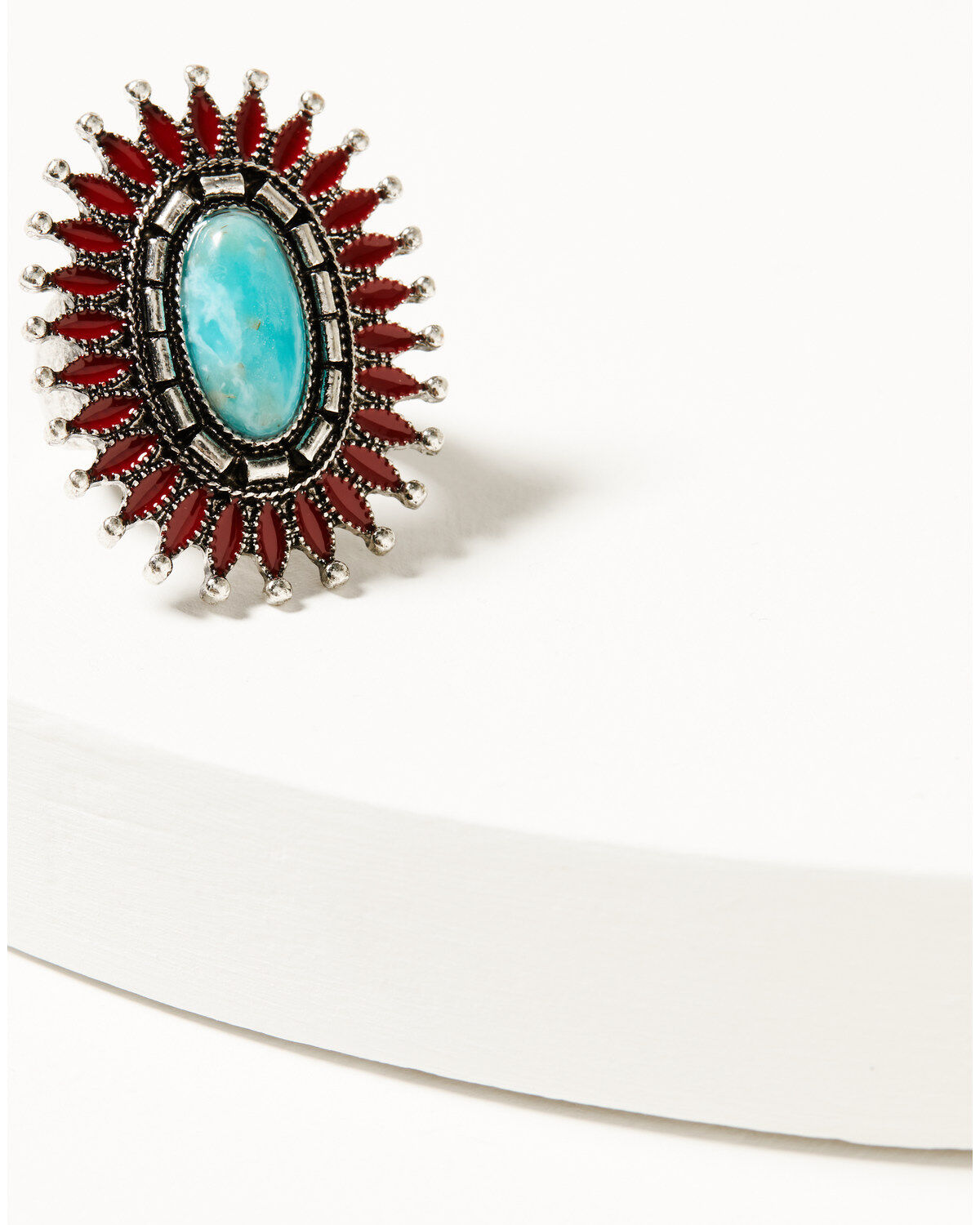 Image #1 - Idyllwind Women's Abbey Antique Concho Statement Ring, Red, hi-res