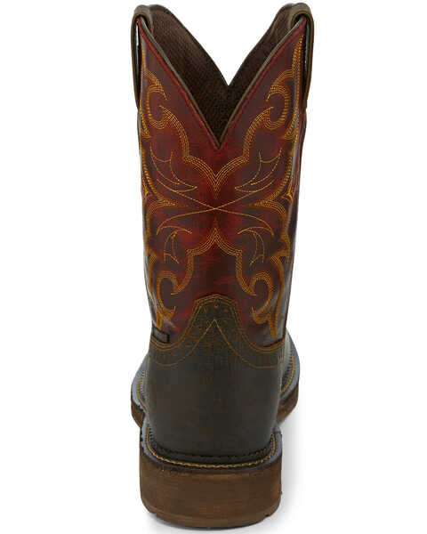 Image #3 - Justin Men's Oxblood Waterproof Western Work Boots - Steel Toe, , hi-res