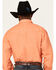 Image #4 - Roper Men's Poplin Long Sleeve Pearl Snap Western Shirt, Orange, hi-res