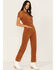 Show Me Your Mumu Women's Cropped Everhart Stretch Jumpsuit, Camel, hi-res