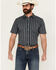 Image #1 - Gibson Trading Co Men's Scratch Stripe Short Sleeve Button-Down Western Shirt, Navy, hi-res