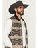 Image #2 - Wrangler Men's Southwestern Print Sherpa Lined Zip Vest, Tan, hi-res