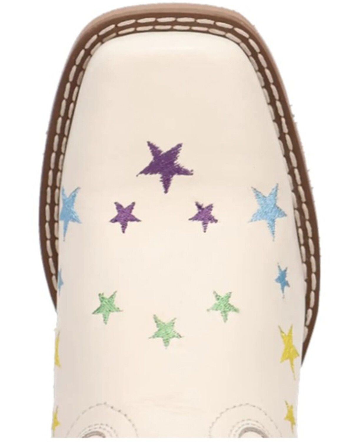 Image #5 - Dan Post Little Girls' Starlett Western Boots - Square Toe, White, hi-res