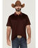 Image #1 - RANK 45® Men's Elite Stripe Performance Polo Shirt, Burgundy, hi-res