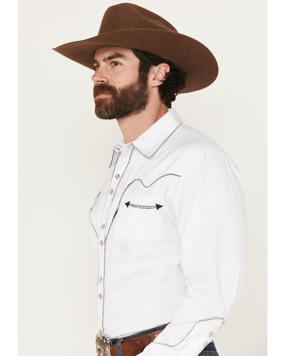 Image #2 - Scully White Retro Western Shirt, White, hi-res