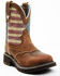 Image #1 - Shyanne Women's Glory Stars & Stripes Shaft Leather Western Boots - Wide Round Toe, Brown, hi-res