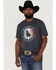 RANK 45 Men's Roper Circle Logo Graphic T-Shirt , Navy, hi-res