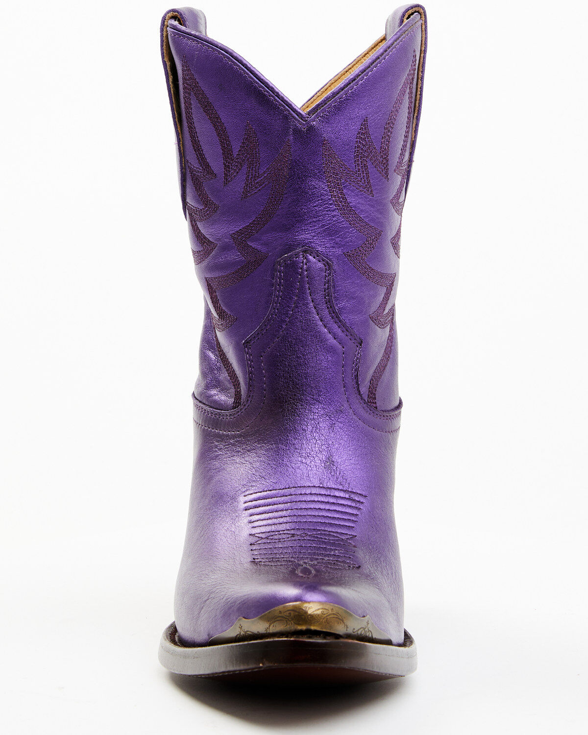 Image #4 - Idyllwind Women's Wheels Metallic Leather Booties - Round Toe, Purple, hi-res