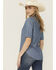 Image #4 - Cruel Girl Women's Short Sleeve Snap Western Shirt, Indigo, hi-res