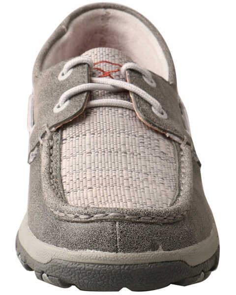 Image #5 - Twisted X Women's Silver CellStretch Boat Shoes - Moc Toe, Silver, hi-res