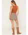 Image #3 - Ashley Women's Boot Barn Exclusive Plaid Print Pleated Mini Skort, Black/tan, hi-res