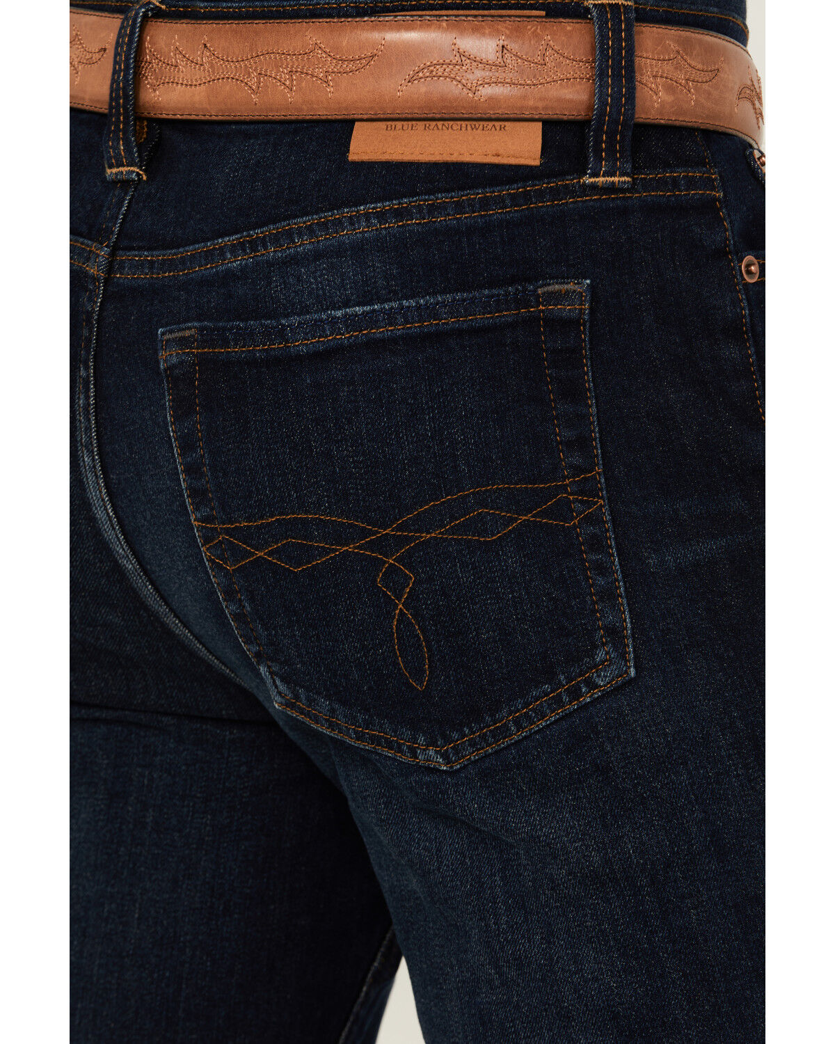 Image #4 - Blue Ranchwear Men's Carbon Wash Jethro Slim Bootcut Stretch Denim Jeans, Dark Wash, hi-res