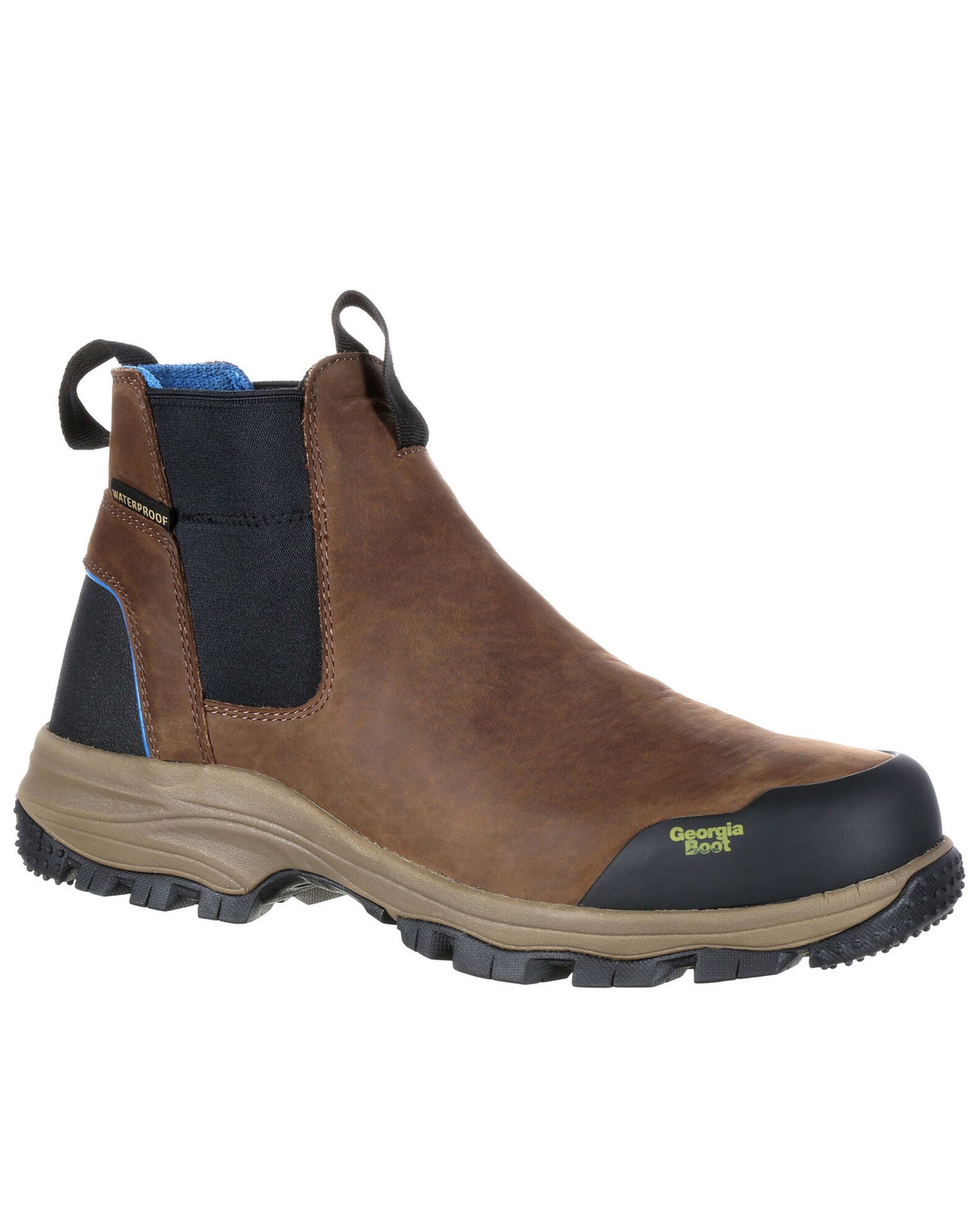 Image #1 - Georgia Boot Men's Blue Collar Waterproof Work Romeo Boots - Soft Toe, Dark Brown, hi-res
