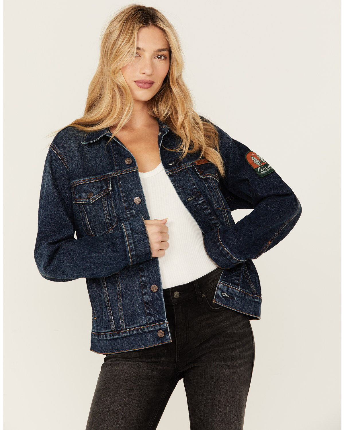 Ariat X Sendero Women's Denim Trucker Jacket, Dark Wash, hi-res