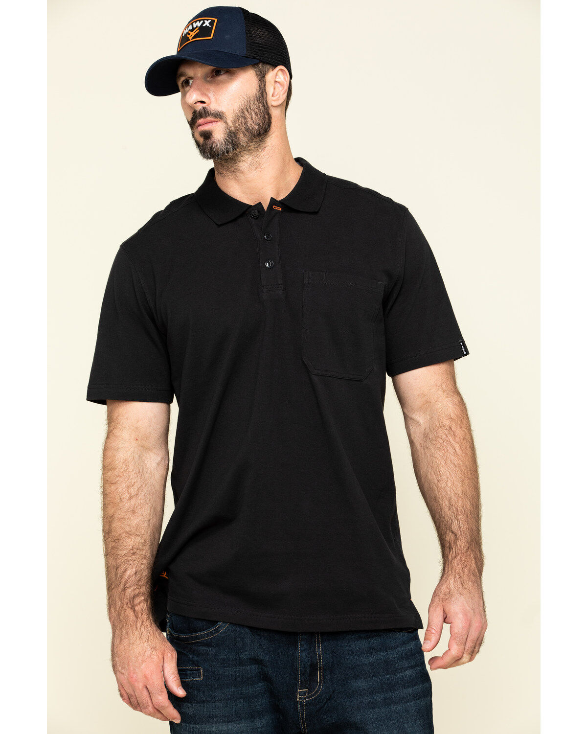 Image #1 - Hawx Men's Miller Pique Short Sleeve Work Polo Shirt, Black, hi-res