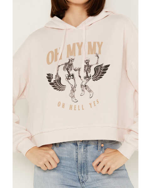 Image #3 - Cleo + Wolf Women's Oh My My Cropped Hoodie, Mauve, hi-res