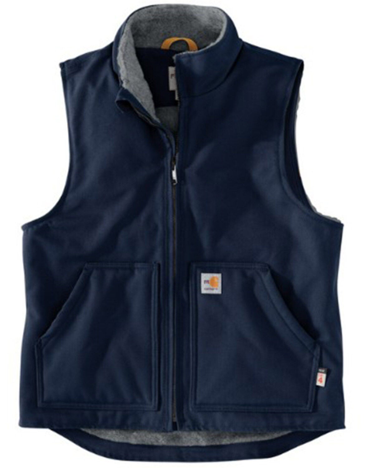 Carhartt Men's FR Duck Sherpa Lined Work Vest - Big & Tall, Navy, hi-res