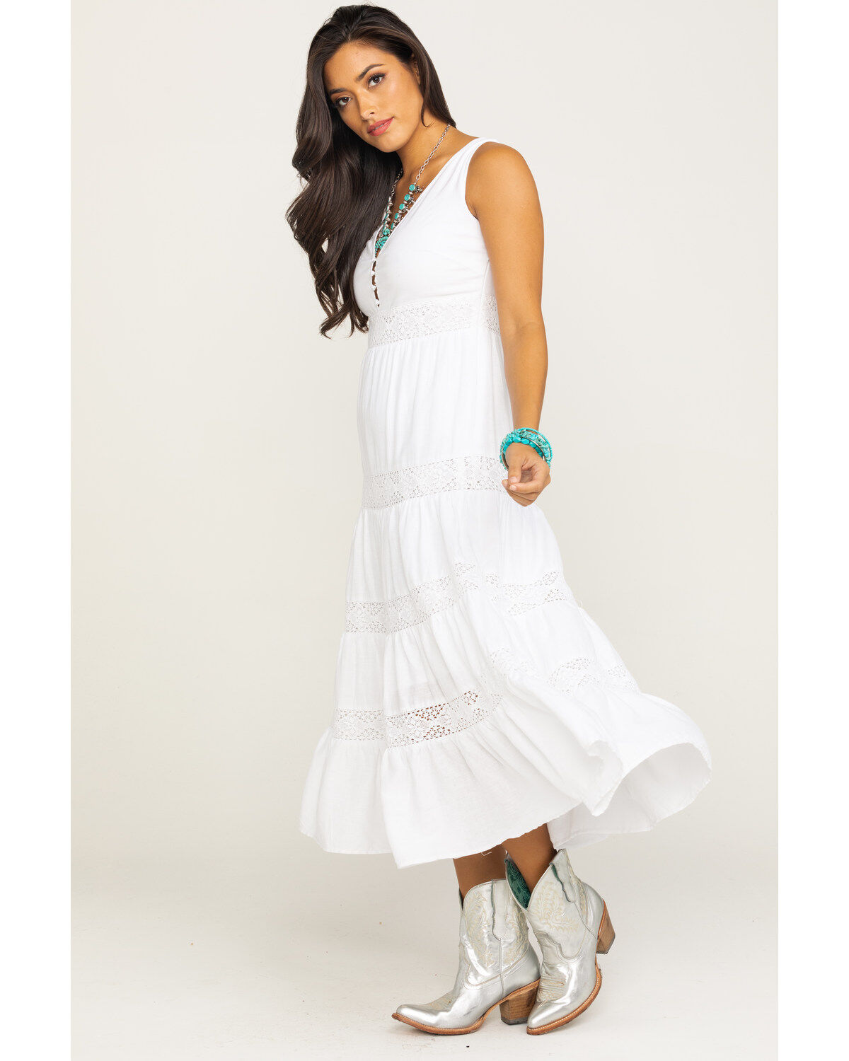 country road tiered midi dress