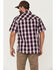 Resistol Men's Atlantis Ombre Plaid Print Short Sleeve Button Down Western Shirt , Navy, hi-res