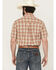 Image #4 - Cody James Men's Cowboy Chic Plaid Print Short Sleeve Button-Down Stretch Western Shirt, Cream, hi-res