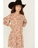 Image #3 - Hayden LA Girls' Floral Drop Waist Mini Dress, Rust Copper, hi-res
