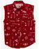 RANK 45 Toddler Girls' Southwestern Print Sleeveless Shirt, Red, hi-res