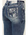 Image #2 - Grace In LA Women's Medium Wash Paisley Pocket Mid Rise Stretch Denim Jeans, Medium Wash, hi-res