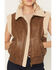 Image #3 - Ashley Women's Faux Leather Shearling Aviator Vest, Brown, hi-res
