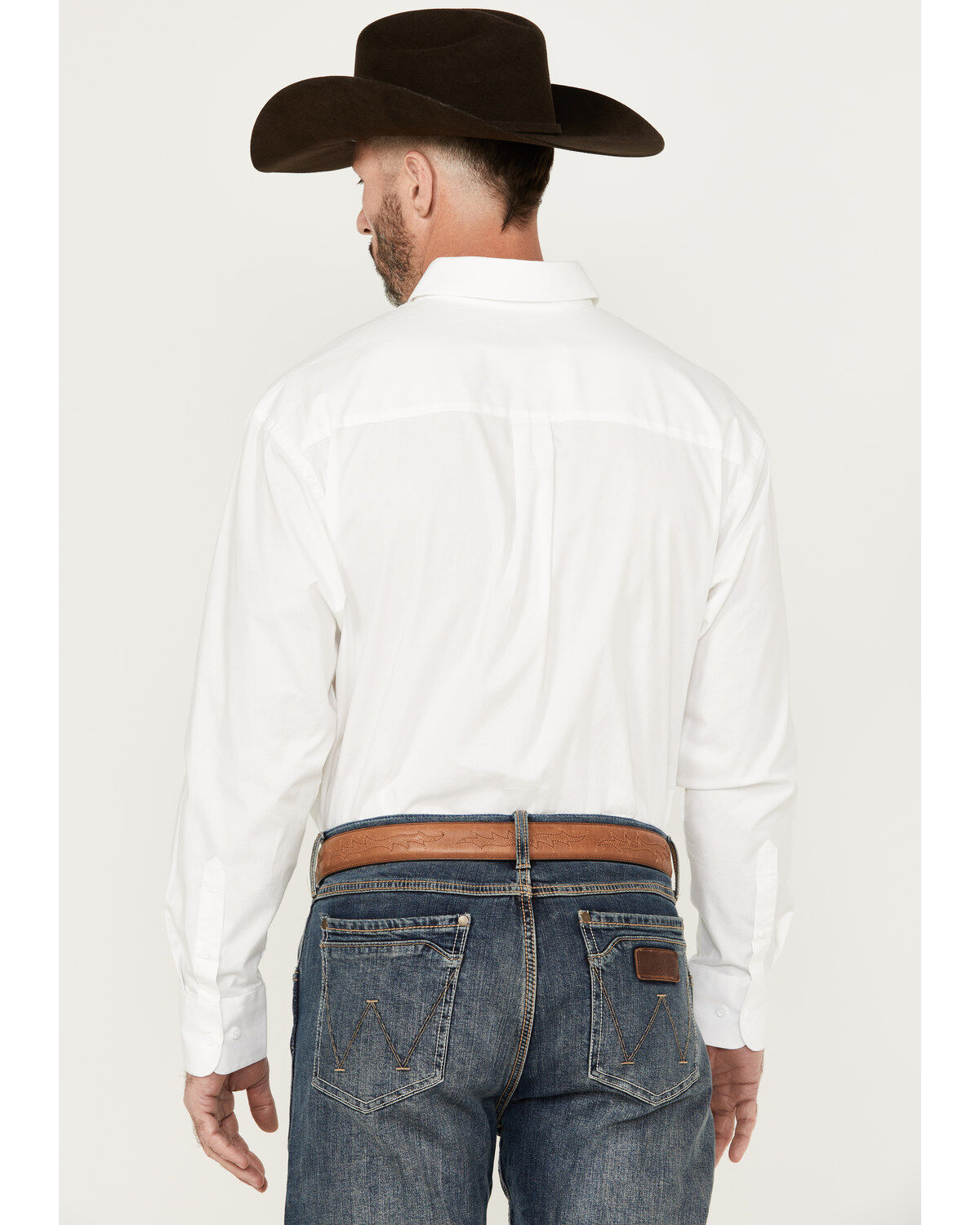 Image #4 - George Strait by Wrangler Men's Long Sleeve Button-Down Stretch Western Shirt, White, hi-res