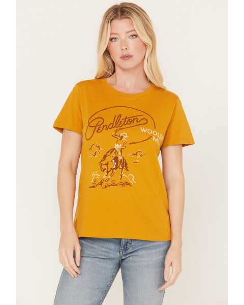 Pendleton Women's Rodeo Cowgirl Short Sleeve Graphic Tee, Mustard, hi-res