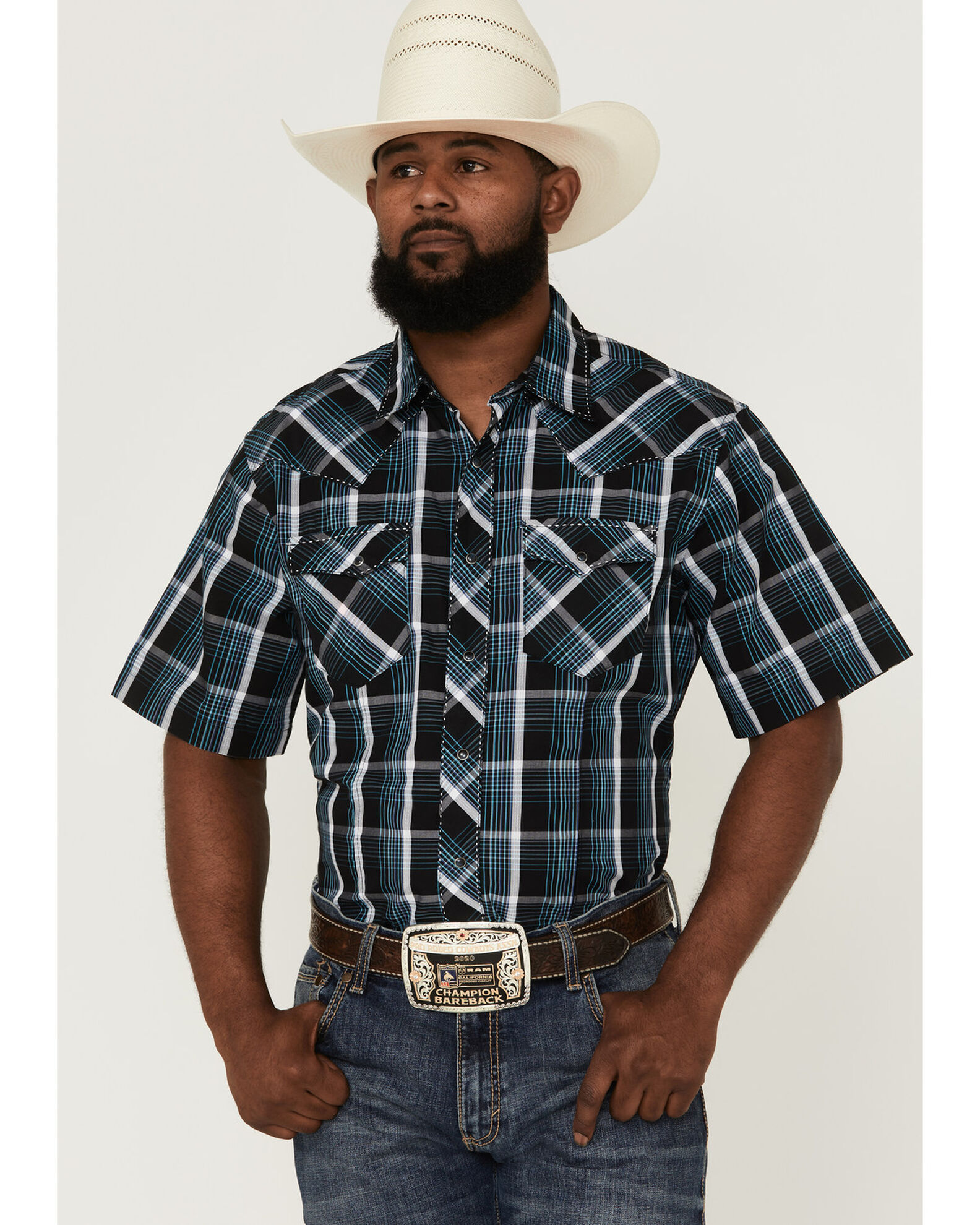 Wrangler Men's Black Plaid Short Sleeve Fashion Snap Western Shirt | Boot  Barn