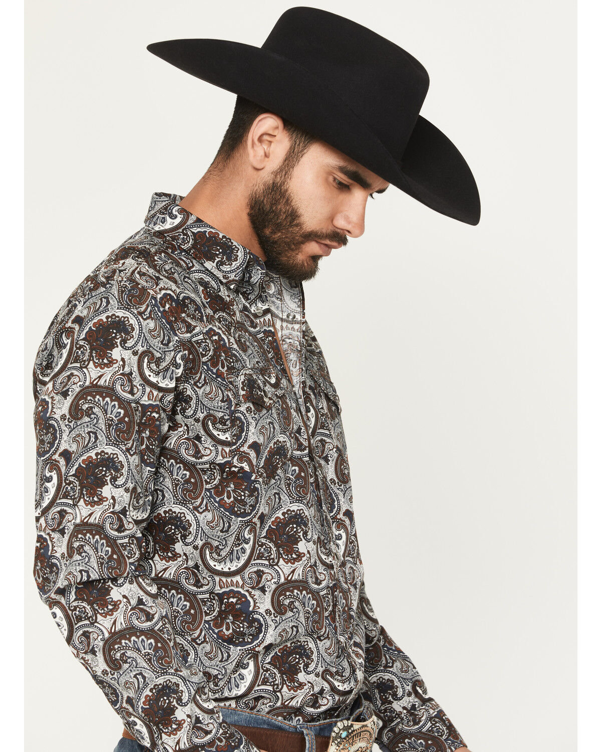 Product Name:  Cody James Men's Colorado Ridge Paisley Print Long Sleeve Snap Western Shirt - Tall