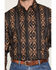 Image #3 - Wrangler Men's Checotah Southwestern Print Long Sleeve Snap Western Shirt, Black, hi-res