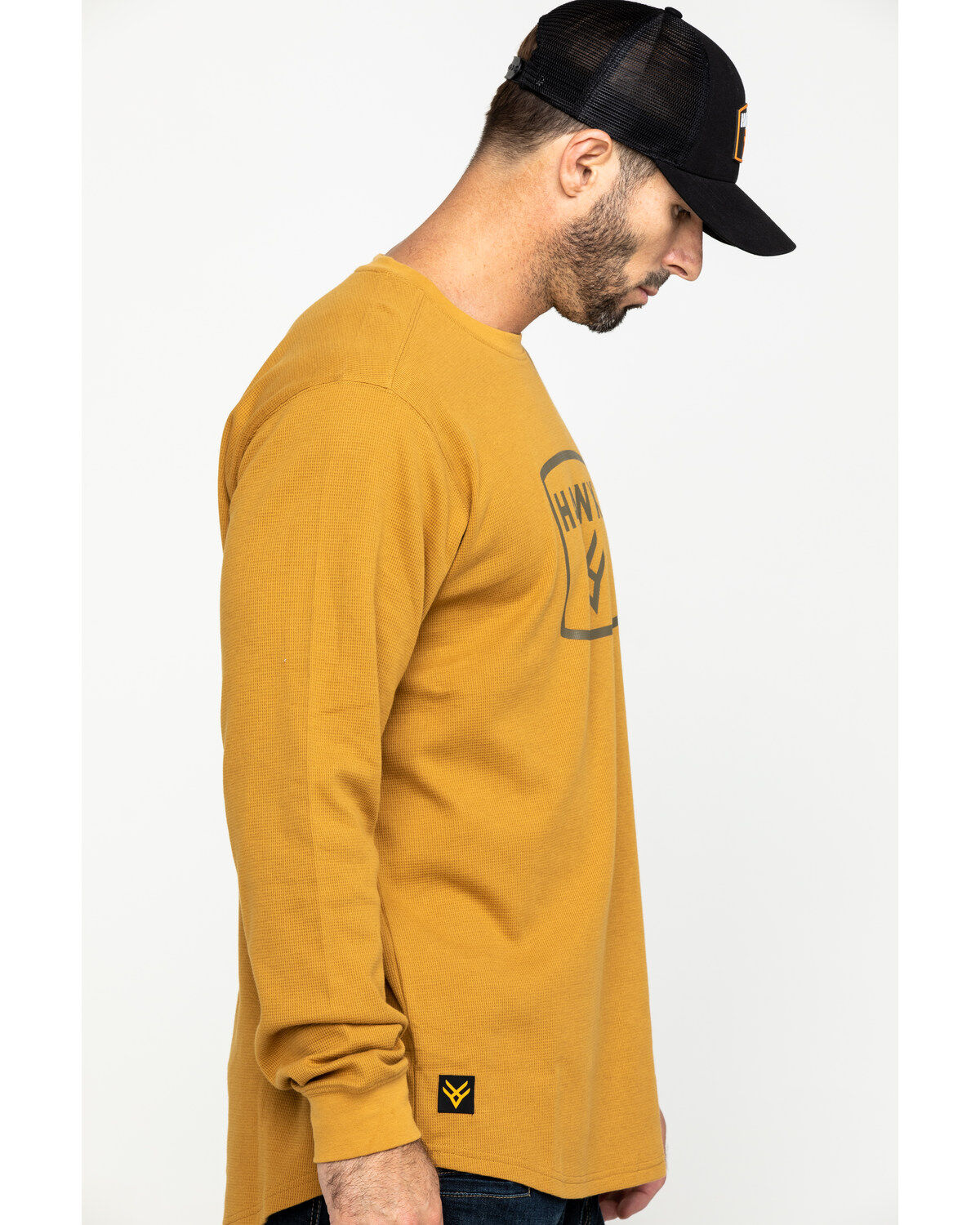 Image #3 - Hawx Men's Brown Box Logo Graphic Thermal Long Sleeve Work Shirt , , hi-res