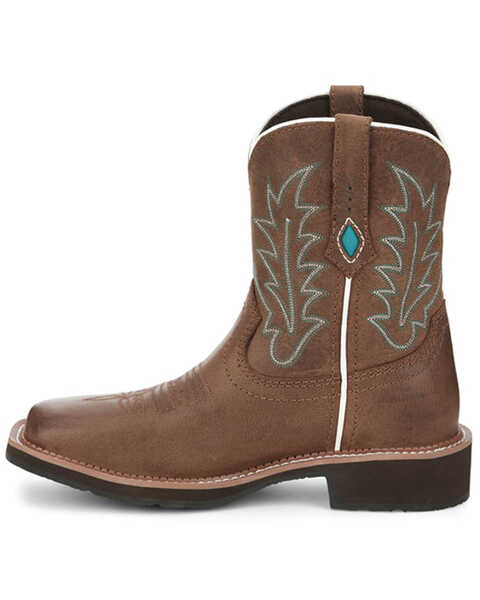 Image #3 - Justin Women's Ema Short Western Boots - Broad Square Toe, Brown, hi-res