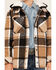 Image #3 - Urban Republic Boys' Plaid Print Sherpa Lined Snap Hooded Shacket, Brown, hi-res