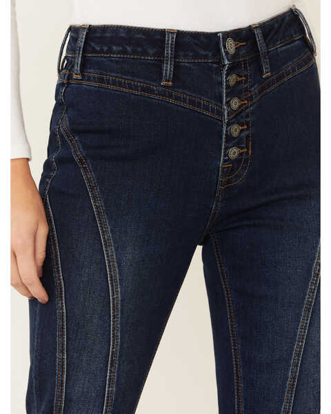 Image #5 - Rock & Roll Denim Women's Button Front Bell Bottom Jeans, , hi-res