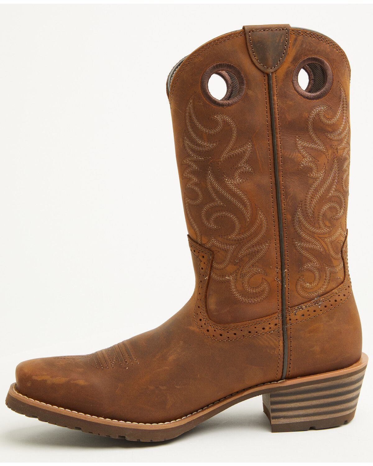 Image #3 - Ariat Men's Hybrid Roughstock Distressed Performance Western Boots - Square Toe, Brown, hi-res