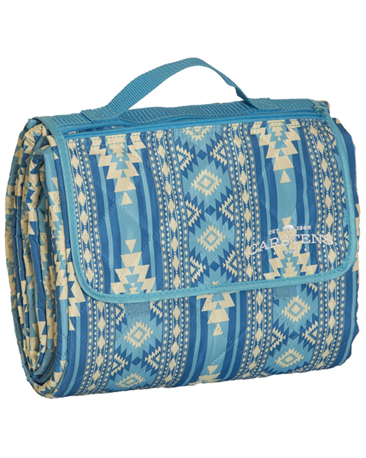 Image #2 - Carstens Home Sundance Printed Picnic Blanket, Blue, hi-res