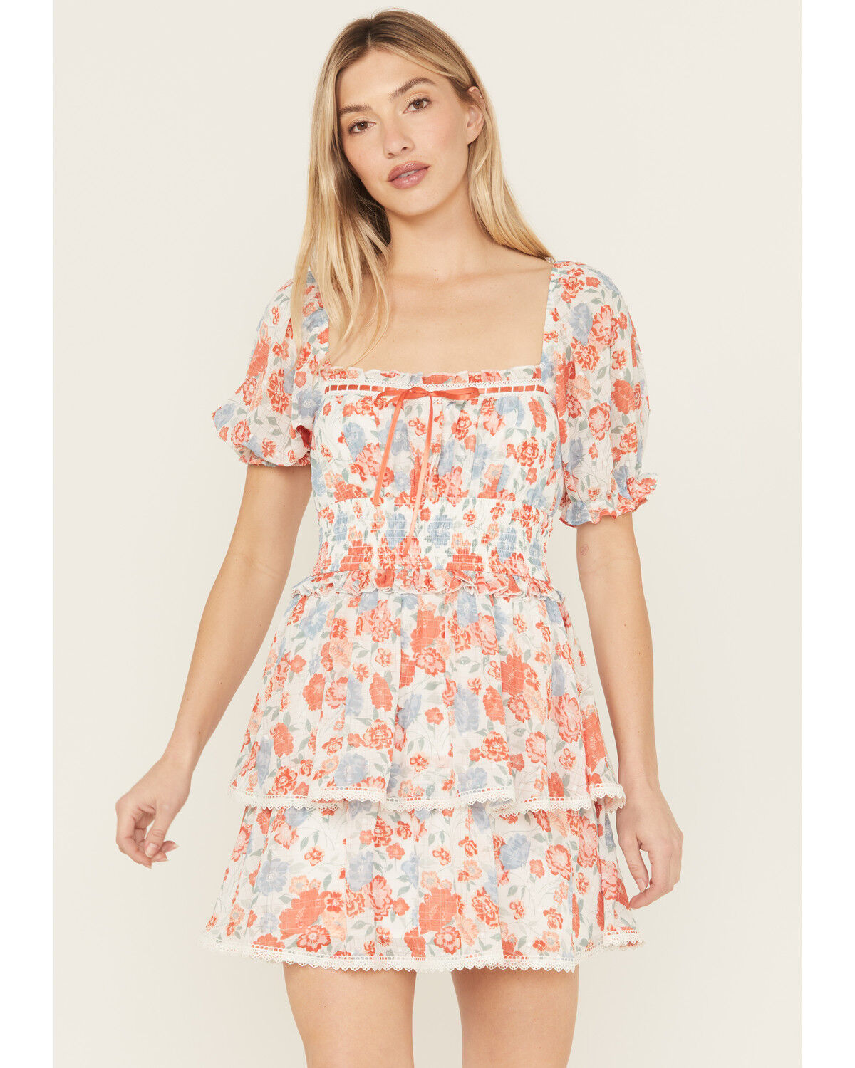 FLORAL LACE TRIMMED SLIP DRESS | Lucky Brand