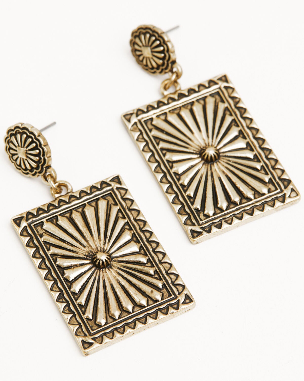 Image #2 - Shyanne Women's Golden Skyland Concho Statement Earrings, Gold, hi-res