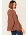 Image #3 - Saints & Hearts Snake Print Tie Front Blouse, Rust Copper, hi-res