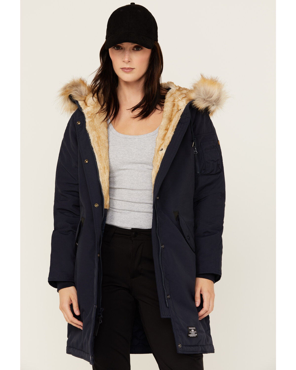 Alpha Industries Women's Elyse Gen II Hooded Parka, Navy, hi-res