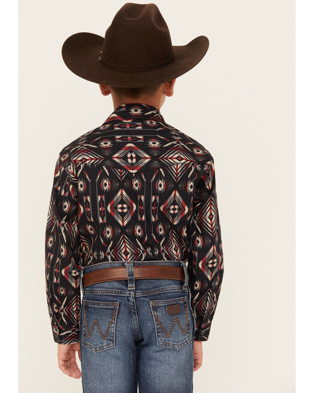 Image #4 - Roper Boys' Southwestern Stripe Print Long Sleeve Snap Western Shirt, , hi-res